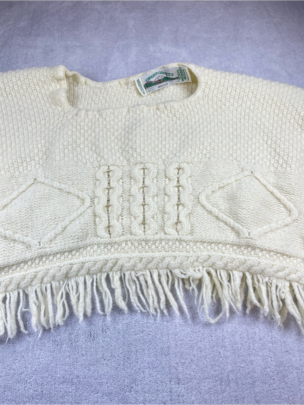 Merino wool crop poncho 
No size tag. Measurements provided for best fit